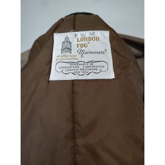 London Fog Vintage Men's Size 40 Tan Trench Coat w/ Zip Removable Liner - Picture 11 of 16